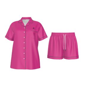 Ultrapink Synthetic Silk Short Sleeve Pajama Set