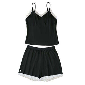 Monochrome Lace Hem Cami Home Suit