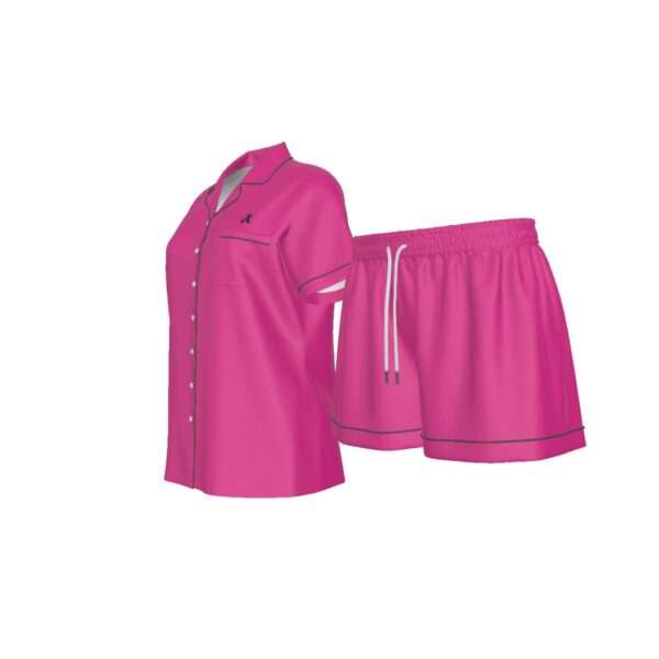 Ultrapink Synthetic Silk Short Sleeve Pajama Set - Image 4
