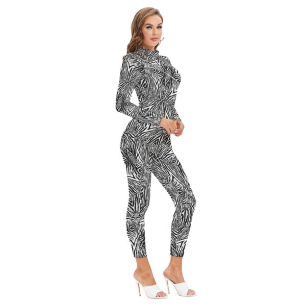 Zebrawood Long-sleeve Turtleneck Jumpsuit - Image 3