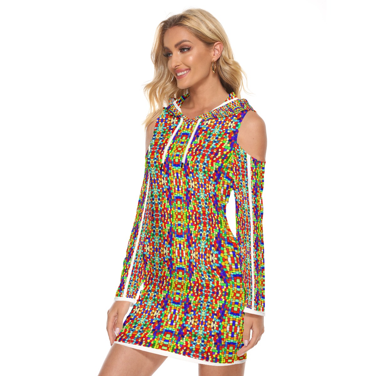 ArtDoggy™ Hoodie Tunic Dress | Neon Stain - Image 4
