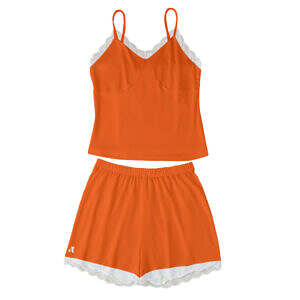 Candy Orange Lace Hem Cami Home Suit