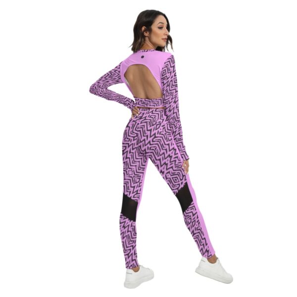 Viscosity Long Sleeve Athletic Cropped Top and Pants Set - Image 4