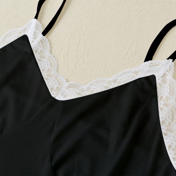 Monochrome Lace Hem Cami Home Suit - Image 4