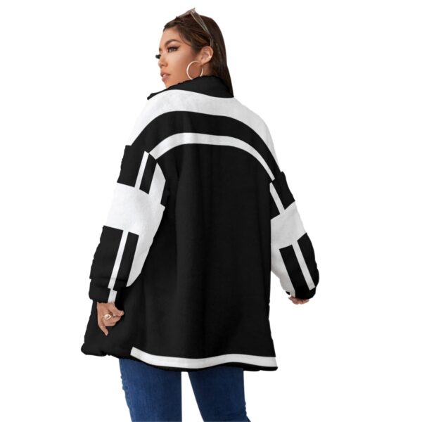 Monochrome Borg Fleece Zip-Up Coat - Image 4