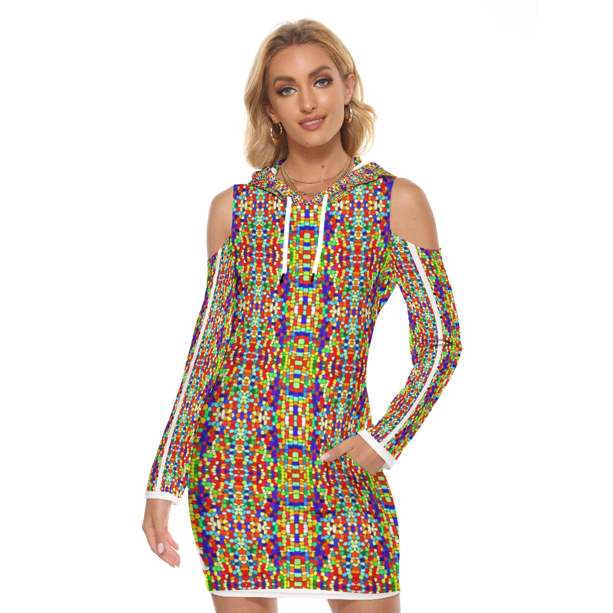 ArtDoggy™ Hoodie Tunic Dress | Neon Stain - Image 3