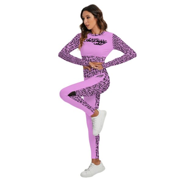 Viscosity Long Sleeve Athletic Cropped Top and Pants Set - Image 3