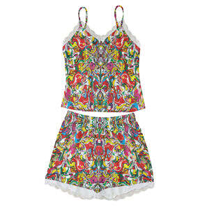 Coloursplash Lace Hem Cami Home Suit