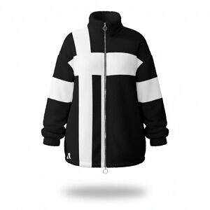 ArtDoggy™ Borg Fleece Zip-Up Jacket | Monochrome
