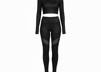 ArtDoggy™ Long Sleeve Cropped Top and Pants Set | Midnight Muscle