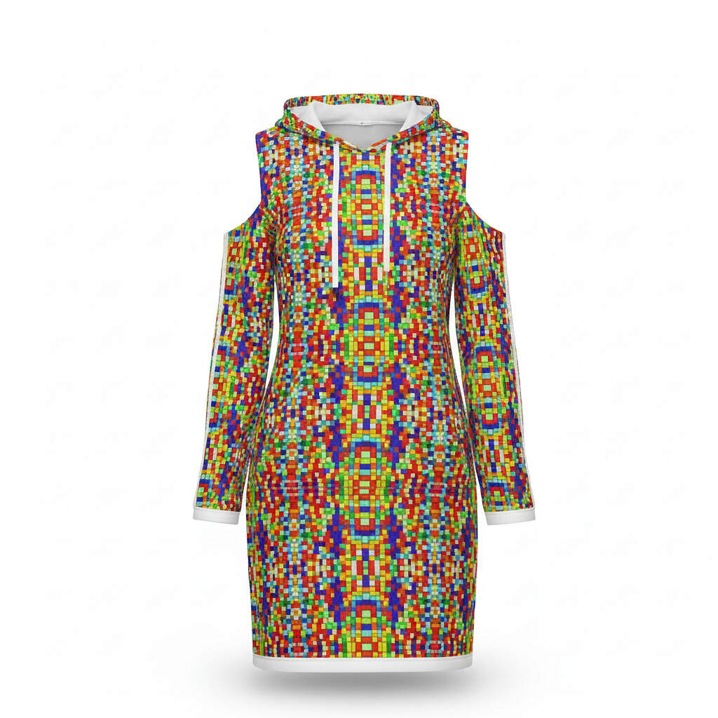 ArtDoggy™ Hoodie Tunic Dress | Neon Stain