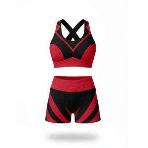 ArtDoggy™ Two-Piece Sports Bra Suit | Spicy Super 9,000,000 Billion Thousand Volcano Red™