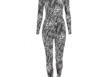 ArtDoggy™ Long-sleeve Turtleneck Jumpsuit | Zebrawood