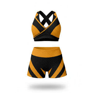 ArtDoggy™ Two-Piece Sports Bra Suit | Orange + Black