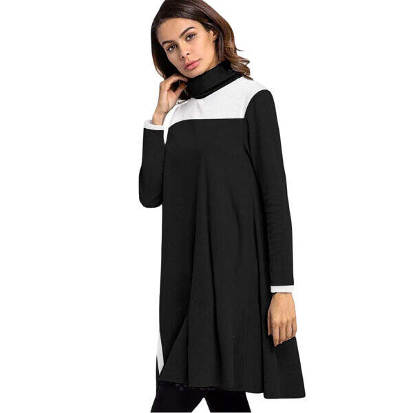 Long Sleeve Turtleneck Dress Side Profile