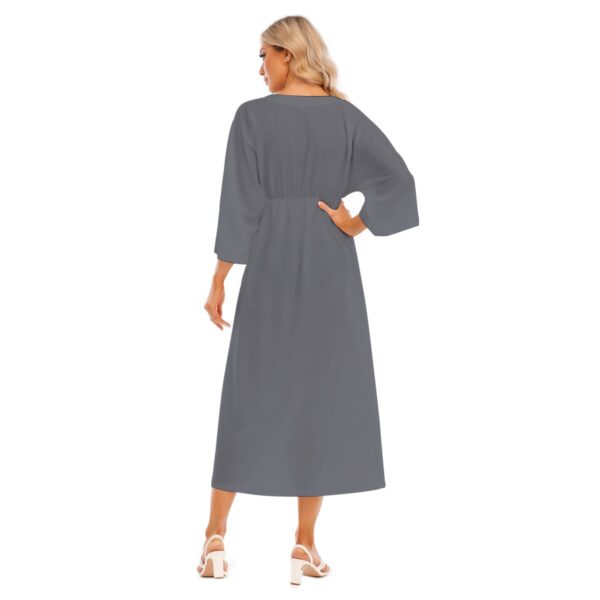 ArtDoggy™ Mid-Sleeve Long Dress | Steel - Image 5