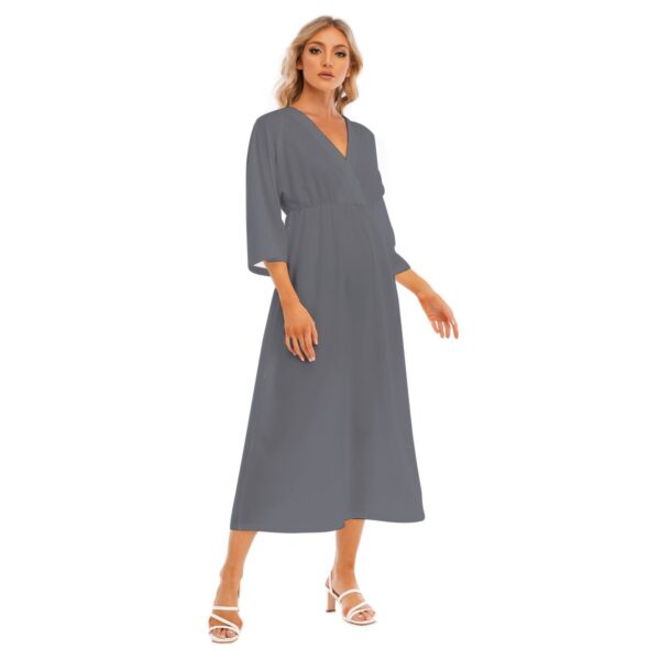 ArtDoggy™ Mid-Sleeve Long Dress | Steel - Image 3