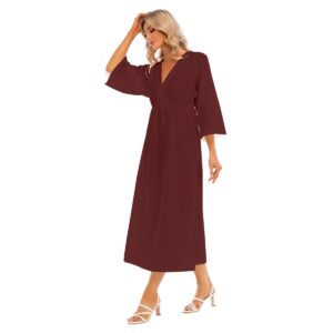 Cinnabar Mid-Sleeve Long Dress