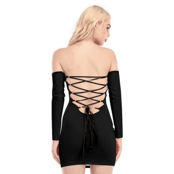 Off-shoulder Back Lace-up Dress - Image 4