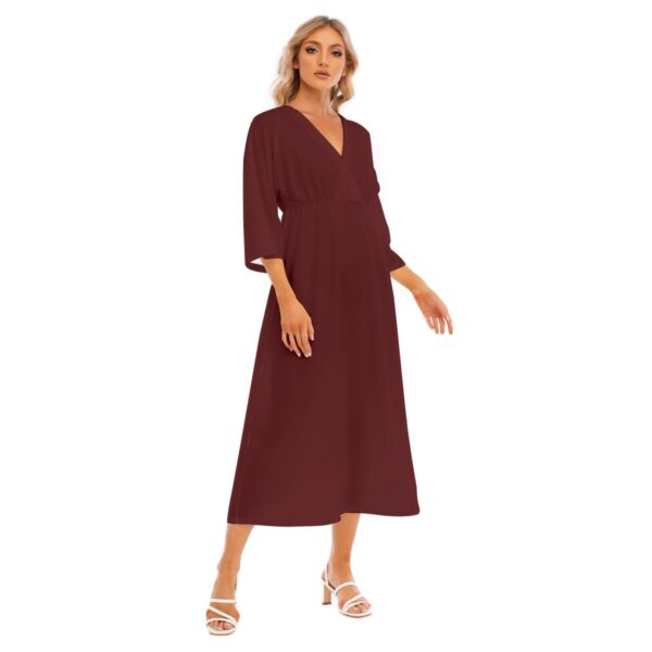 Cinnabar Mid-Sleeve Long Dress - Image 3
