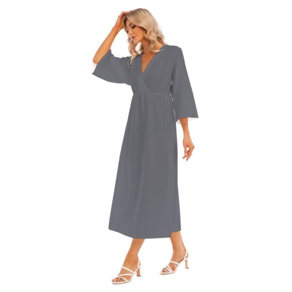 ArtDoggy™ Mid-Sleeve Long Dress | Steel - Image 4