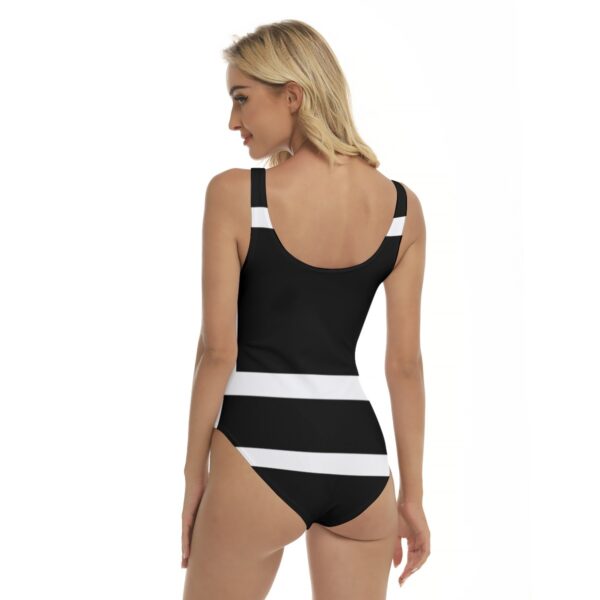 Monochrome One Piece Swimsuit - Image 4