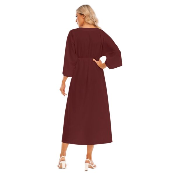 Cinnabar Mid-Sleeve Long Dress - Image 4