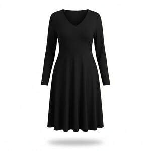 ArtDoggy™ V-Neck Long Sleeve Dress | Black ArtDoggy™ V-Neck Long Sleeve Dress | Black