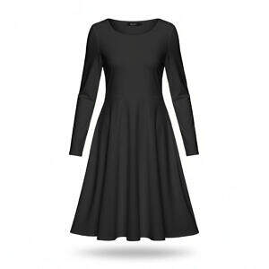 ArtDoggy™ Long Sleeve Crew Neck Short Dress | Slate