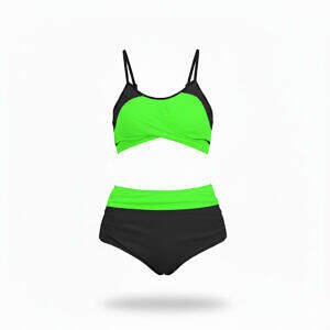 ArtDoggy™ Bowtie Backstrap Bikini Set | Neon Green with black accents
