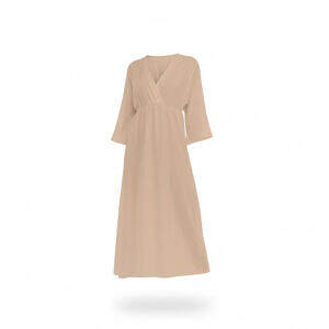 ArtDoggy™ Mid-Sleeve Long Dress | Brazilian Cream