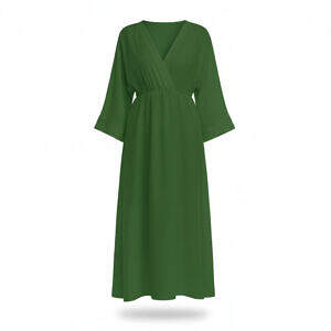 ArtDoggy™ Mid-Sleeve Long Dress | Hunter Green ArtDoggy™ Mid-Sleeve Long Dress | Hunter Green