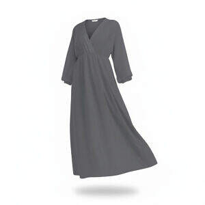 ArtDoggy™ Mid-Sleeve Long Dress | Steel