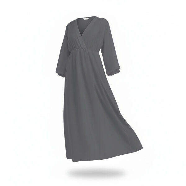 ArtDoggy™ Mid-Sleeve Long Dress | Steel
