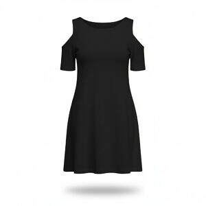 ArtDoggy™ Cold Shoulder Mini Dress | Black