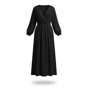 ArtDoggy™ Mid-Sleeve Long Dress | Black