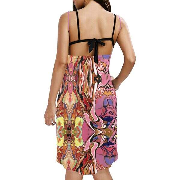 Backless Spaghetti Strap Wrap Dress - Image 6