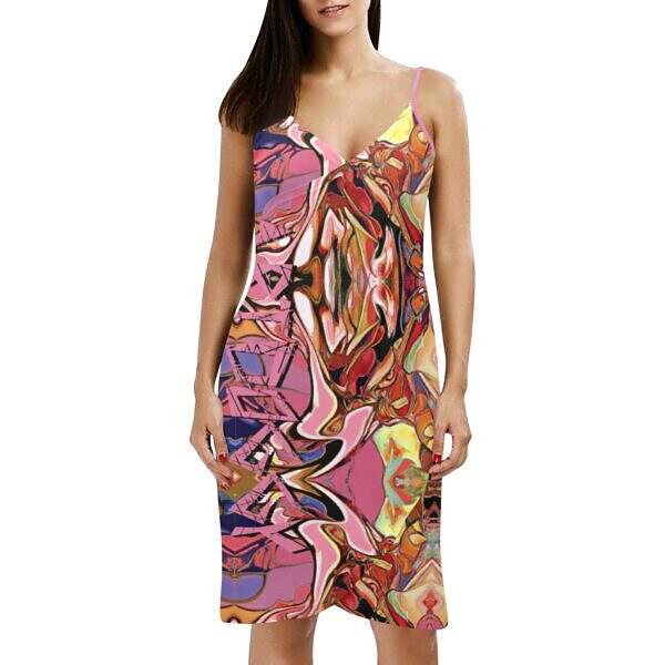 Backless Spaghetti Strap Wrap Dress - Image 5