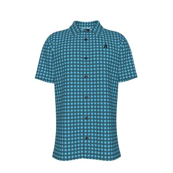 Lapel Collar Button Up Shirt (ColourRoll™ Blue w Black Buttons)