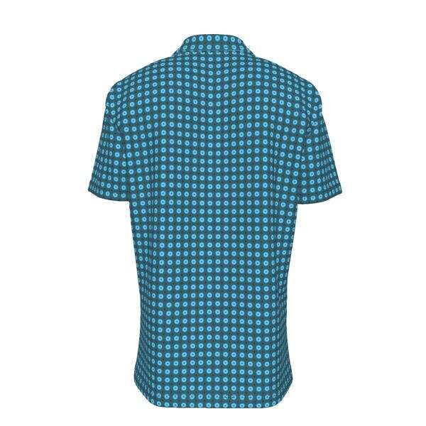 Lapel Collar Button Up Shirt (ColourRoll™ Blue w Black Buttons) - Image 2