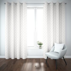 Blackout Curtains (Khaki AD Classic Pattern on White)