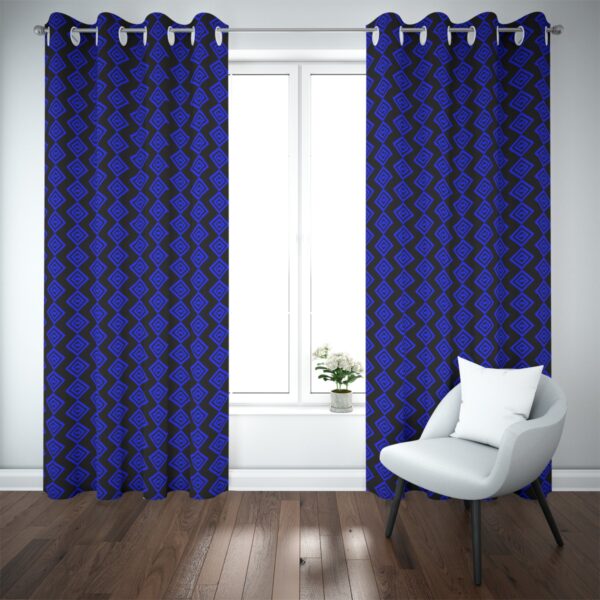 Blackout Curtains (Sapphire AD Gems on Black)