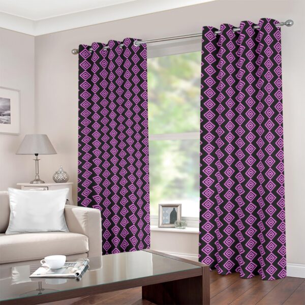 Blackout Curtains (Amethyst AD Gems on Black) - Image 3