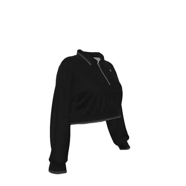 Cropped Half-Zip Collared Sweater - Image 3