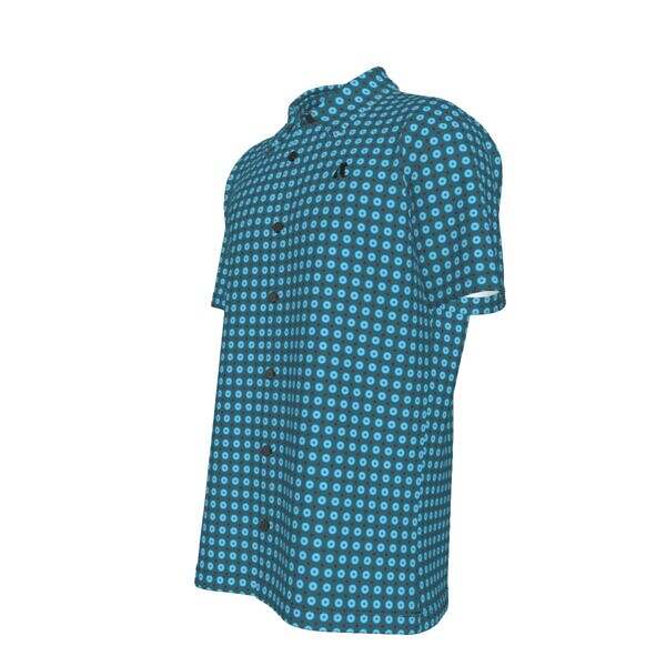Lapel Collar Button Up Shirt (ColourRoll™ Blue w Black Buttons) - Image 4