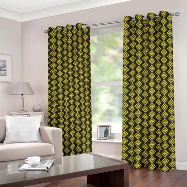 Blackout Curtains (Canary AD Gems on Black) - Image 3
