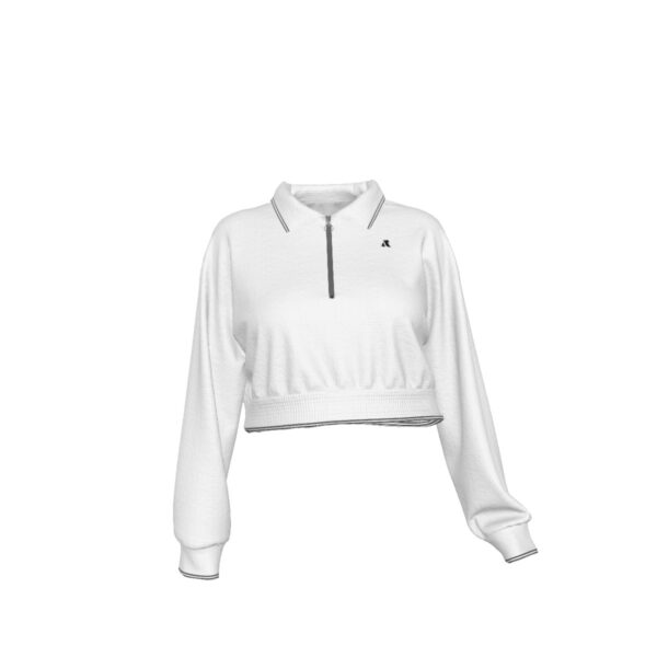 Cropped Half-Zip Collared Sweater