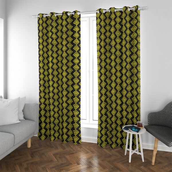 Blackout Curtains (Canary AD Gems on Black) - Image 2