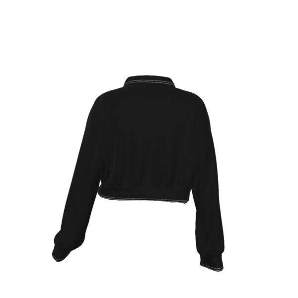 Cropped Half-Zip Collared Sweater - Image 2