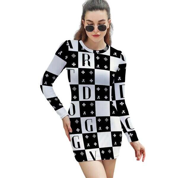 Long Sleeve Tight Dress Display Model